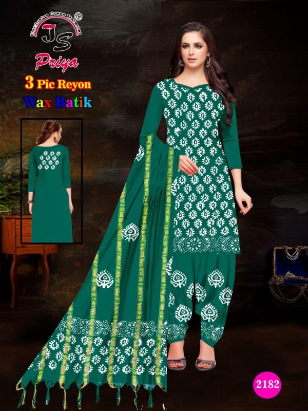 Js Priya Rayon Batic Special Cotton Designer Dress Material